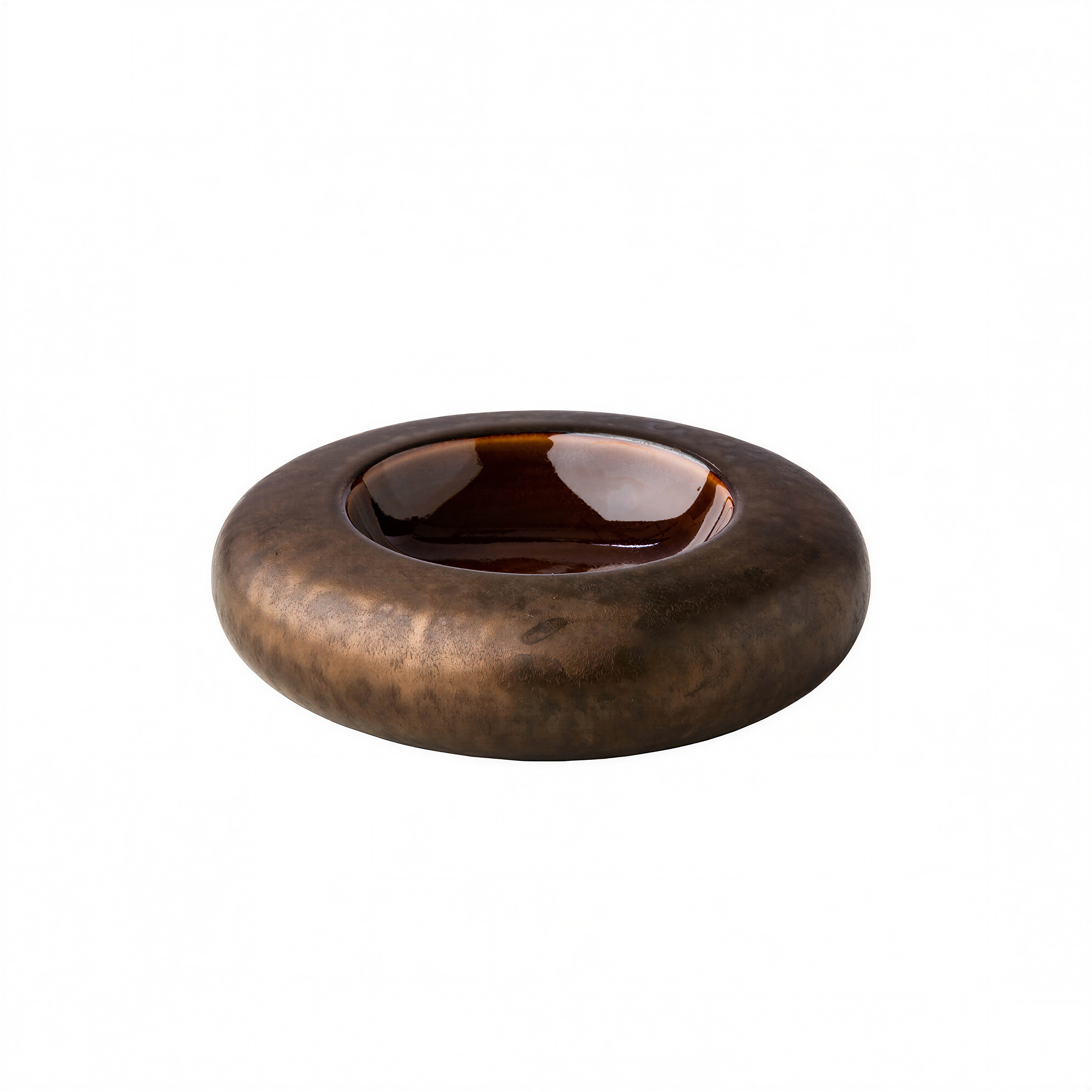 Gold Metallic donut miska 17 cm