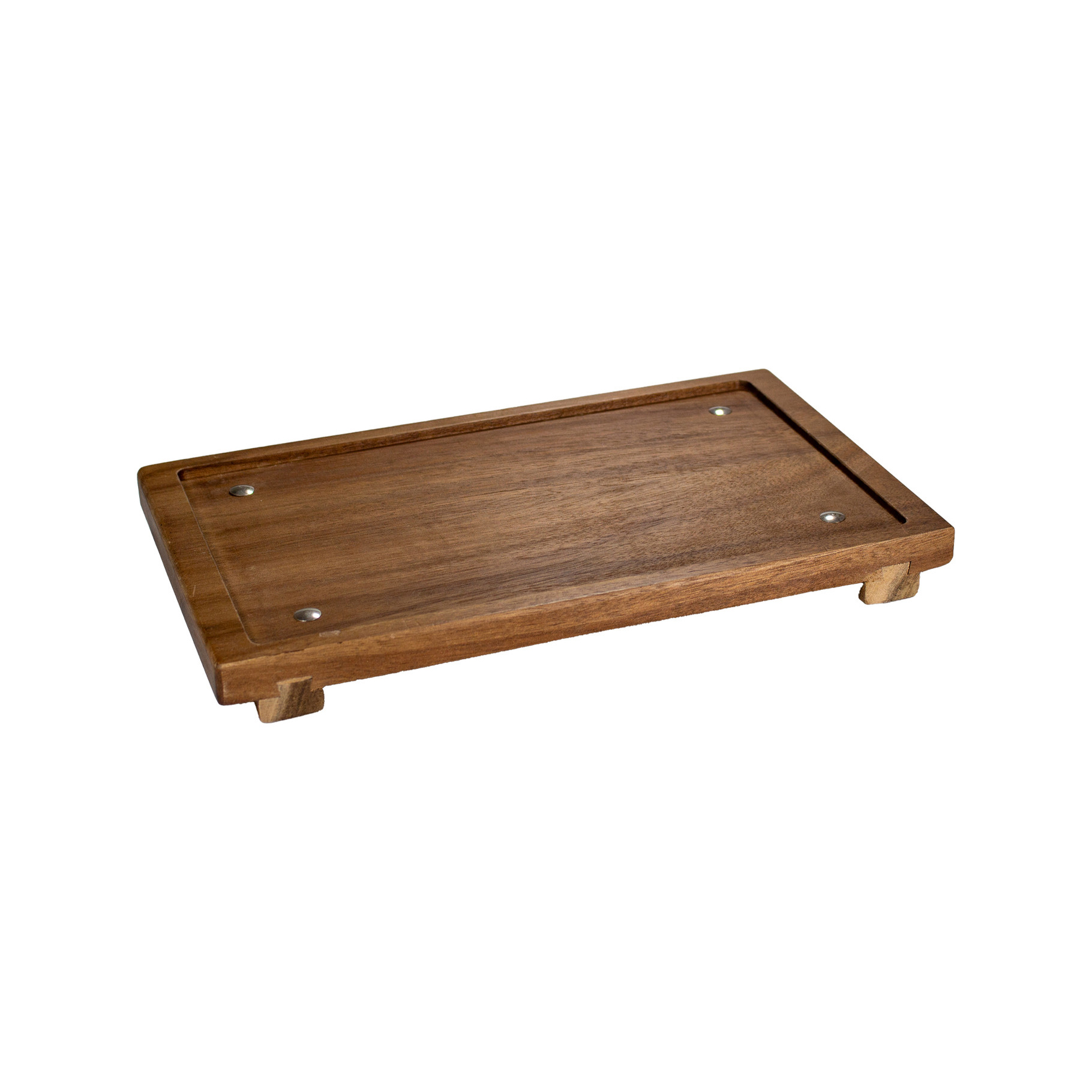 Obdĺžnikový podnos na BBQ z akácie 25 × 15 × 2 cm