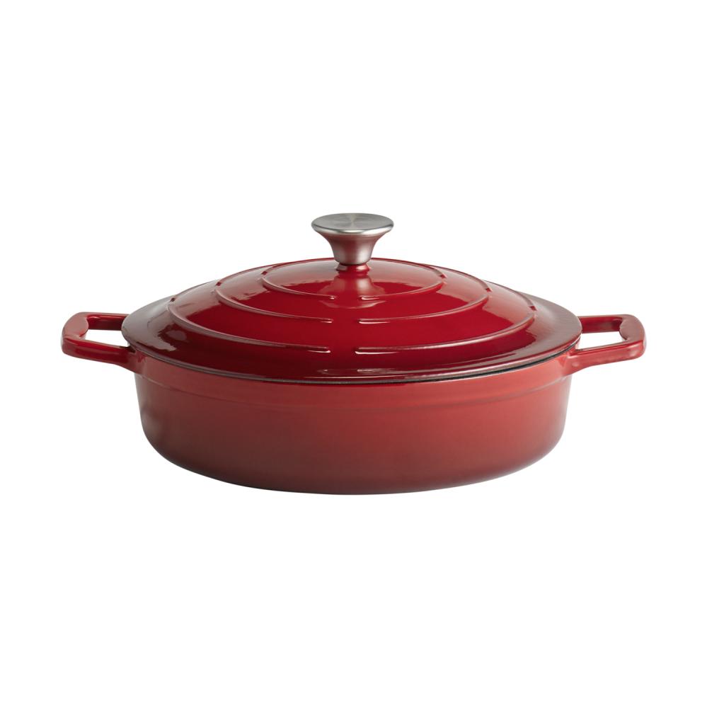 "5 STARS" Baking Dish with Lid, 28 cm, 3 L, Red